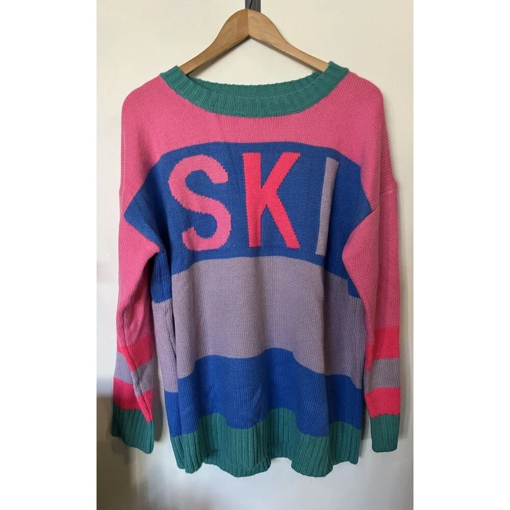 Show Me Your Mumu Pink Ski In Oversized Sweater Size L/XL